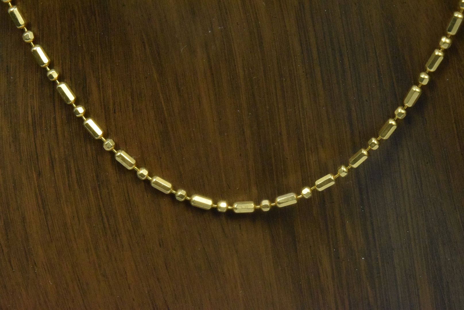 Sausage Link Chain in Real 18k Yellow Gold 20 in Long 1.0 mm Wide